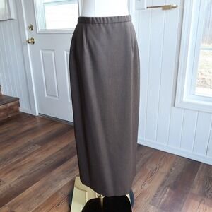 Pendleton Womens Maxi Skirt 8 100% Virgin Wool Brown Pencil Skirt Dark Academia